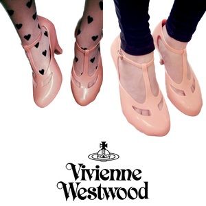 Melissa X Vivienne Westwood T-Strap Peach 🍑 heels size 35